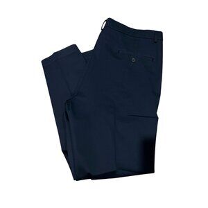 Haggar Men's Iron-Free Premium Khaki‎ Pants 36x30 Navy Cotton Blend Flat-Front